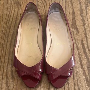 Christian Louboutin Patent Open Toe Flats